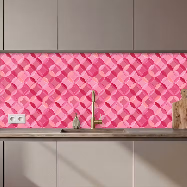 Keuken achterwand - Geometrisch - Mozaïek - Modern - Roze — 1