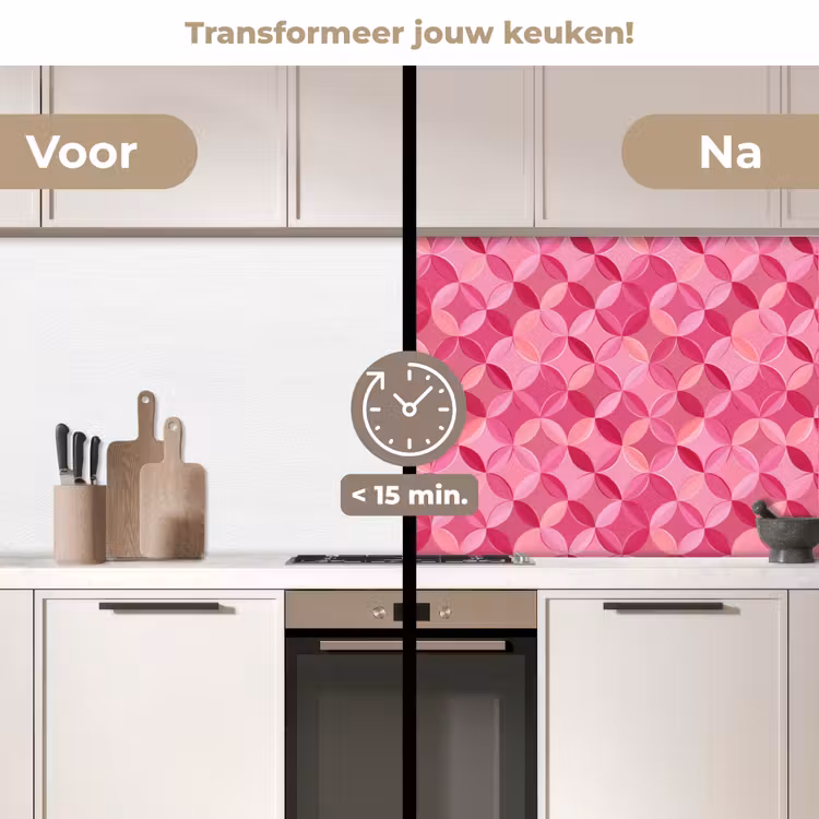 Keuken achterwand - Geometrisch - Mozaïek - Modern - Roze — 3