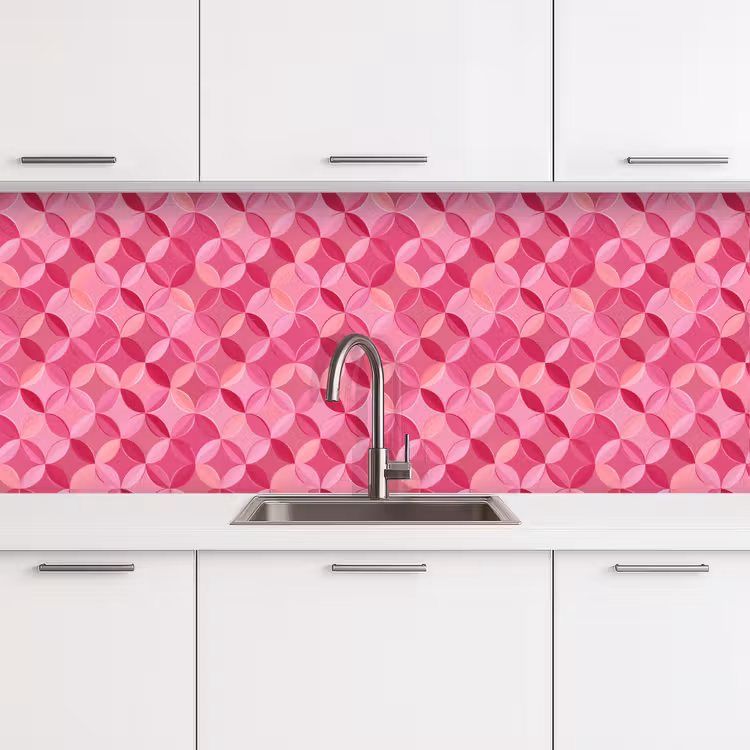 Keuken achterwand - Geometrisch - Mozaïek - Modern - Roze — 4
