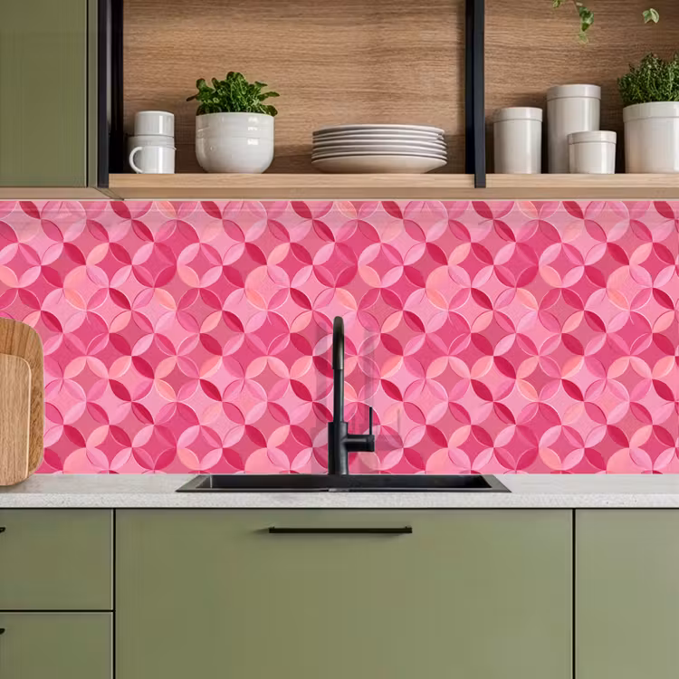 Keuken achterwand - Geometrisch - Mozaïek - Modern - Roze — 8