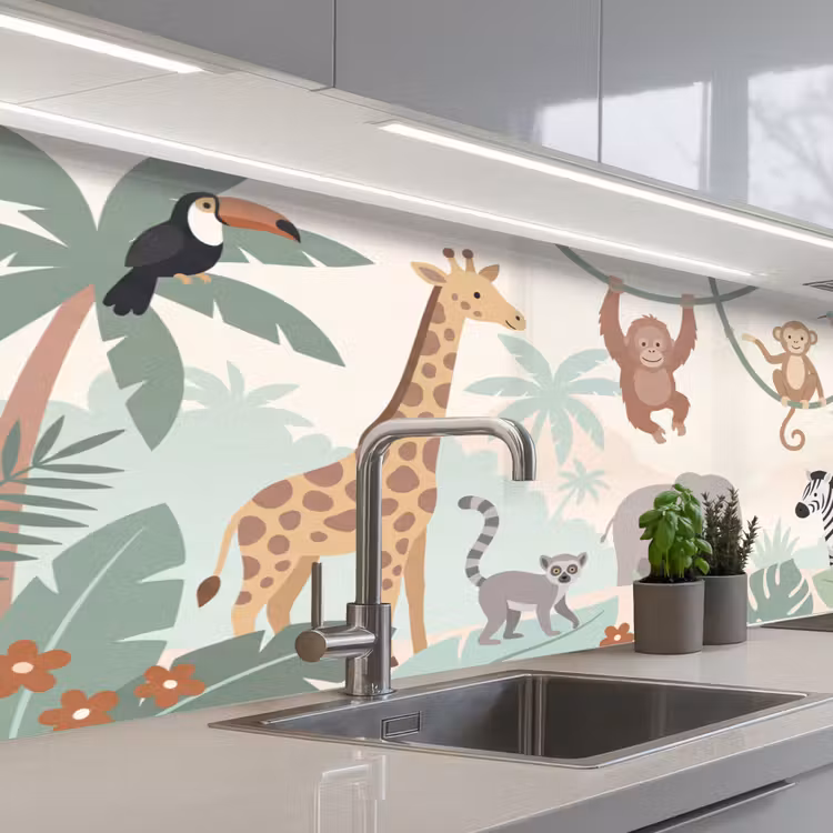 Keuken achterwand - Jungle - Dieren - Groen — 2