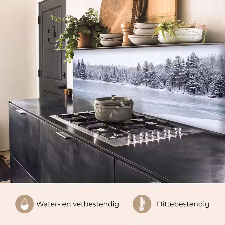 Keuken achterwand - Meer - Dennen - IJs - Winter - Rustgevend — 5