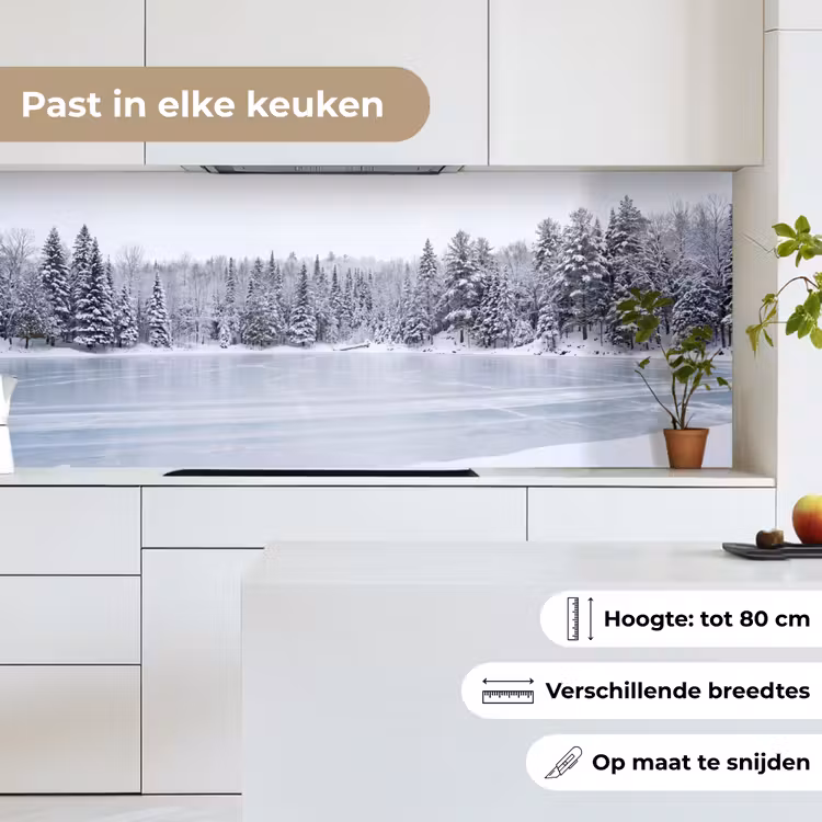 Keuken achterwand - Meer - Dennen - IJs - Winter - Rustgevend — 7