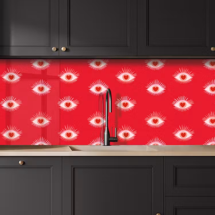 Keuken achterwand - Ogen - Hart - Abstract - Rood - Roze — 6