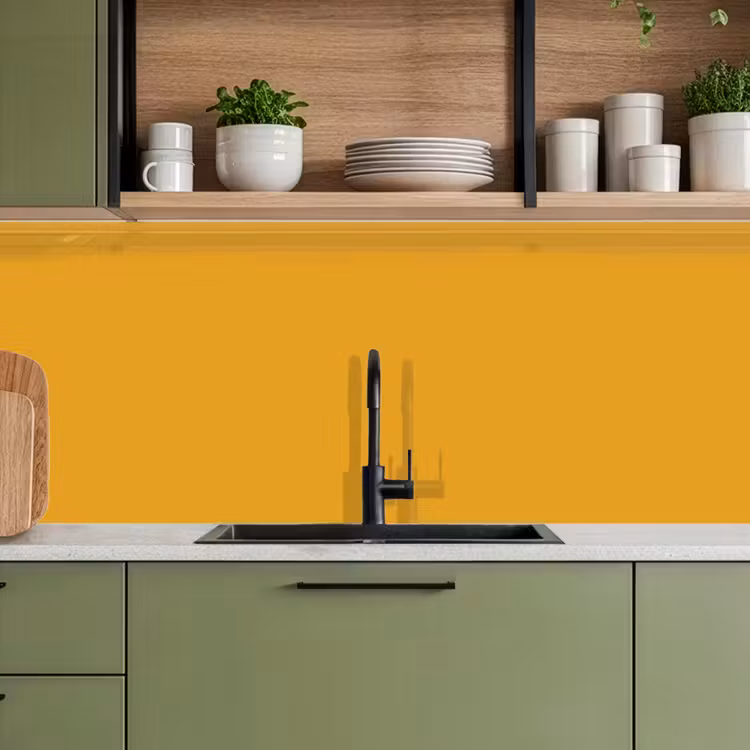 Keuken achterwand - Okergeel - Herfst - Interieur — 8