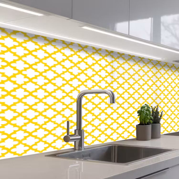 Keuken achterwand - Patroon - Geometrisch - Klassiek - Geel — 2