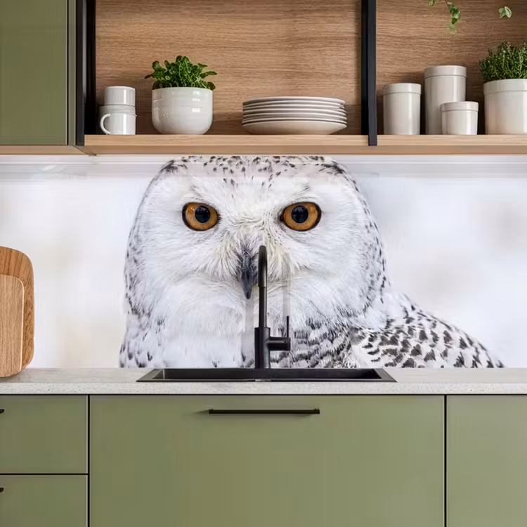 Keuken achterwand - Sneeuwuil - Oog - Wildlife - Wit — 8