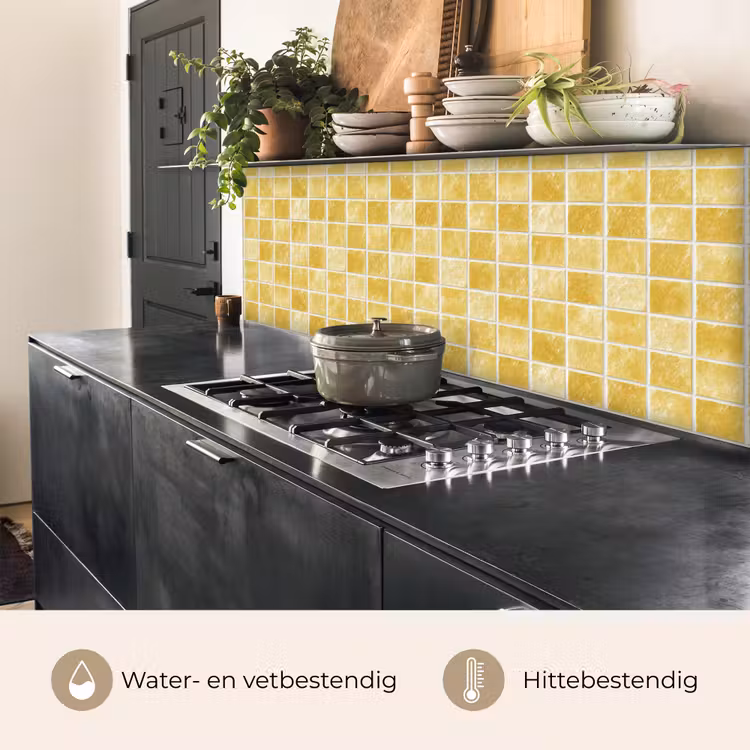 Keuken achterwand - Tegels - Mozaïek - Textuur - Goudgeel — 5