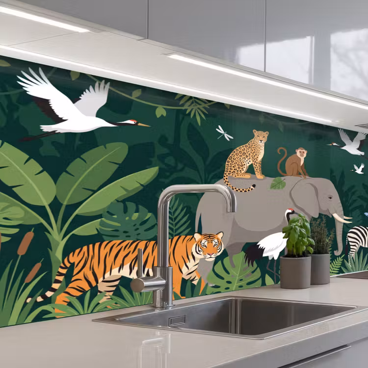 Keuken achterwand - Tropisch - Jungle - Groen — 2