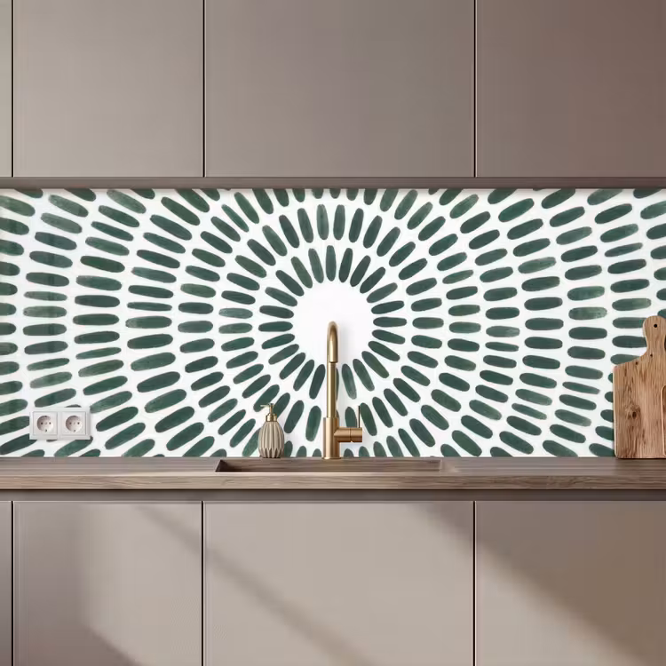 Keuken achterwand - Abstract - Cirkel - Patroon - Modern - Groen — 1