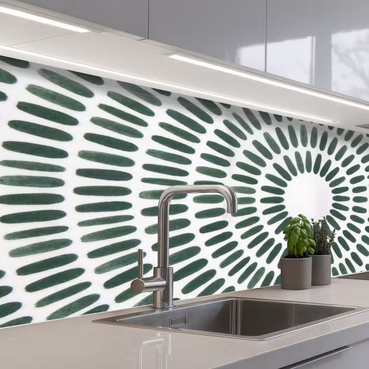 Keuken achterwand - Abstract - Cirkel - Patroon - Modern - Groen — 2