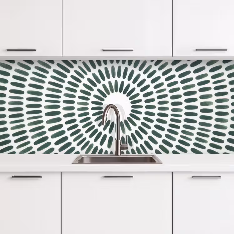 Keuken achterwand - Abstract - Cirkel - Patroon - Modern - Groen — 4