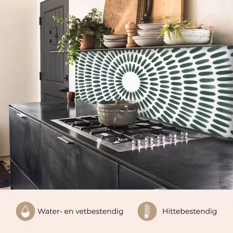 Keuken achterwand - Abstract - Cirkel - Patroon - Modern - Groen — 5