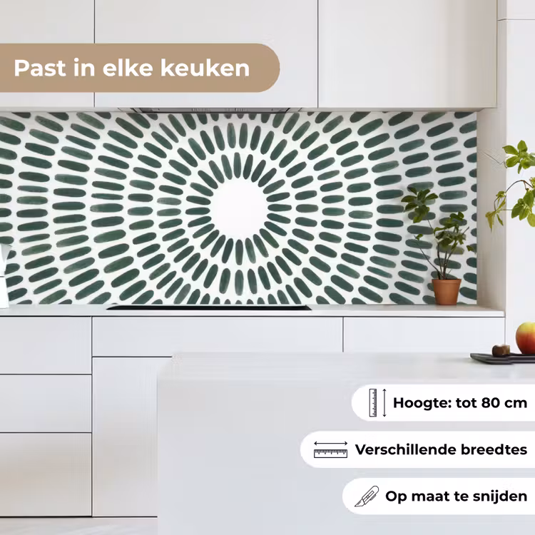 Keuken achterwand - Abstract - Cirkel - Patroon - Modern - Groen — 7