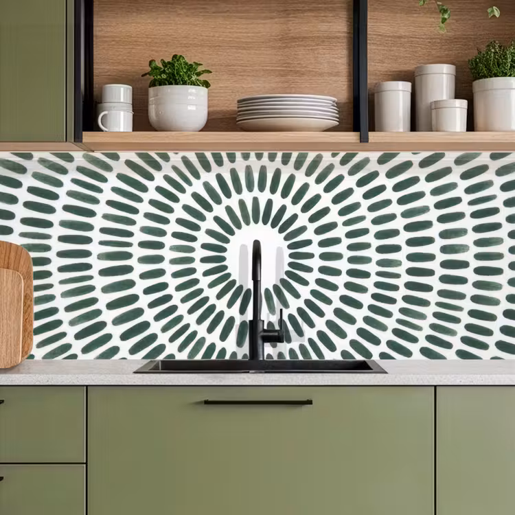 Keuken achterwand - Abstract - Cirkel - Patroon - Modern - Groen — 8
