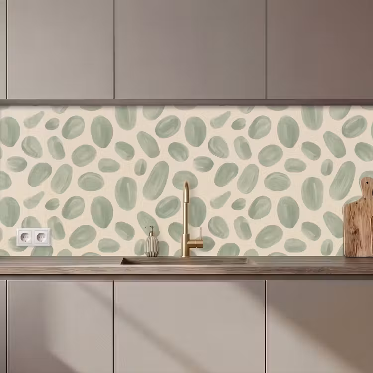 Keuken achterwand - Abstract - Patroon - Organisch - Groen - Modern — 1