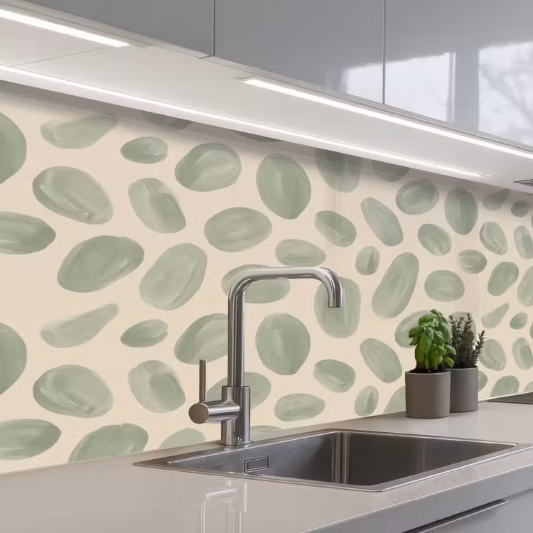 Keuken achterwand - Abstract - Patroon - Organisch - Groen - Modern — 2