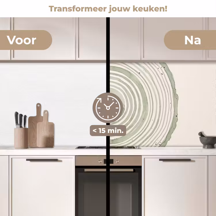 Keuken achterwand - Abstractie - Cirkels - Waterverf - Groen - Modern — 3