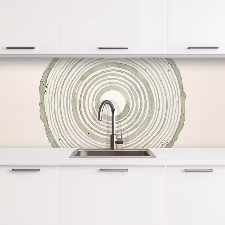 Keuken achterwand - Abstractie - Cirkels - Waterverf - Groen - Modern — 4