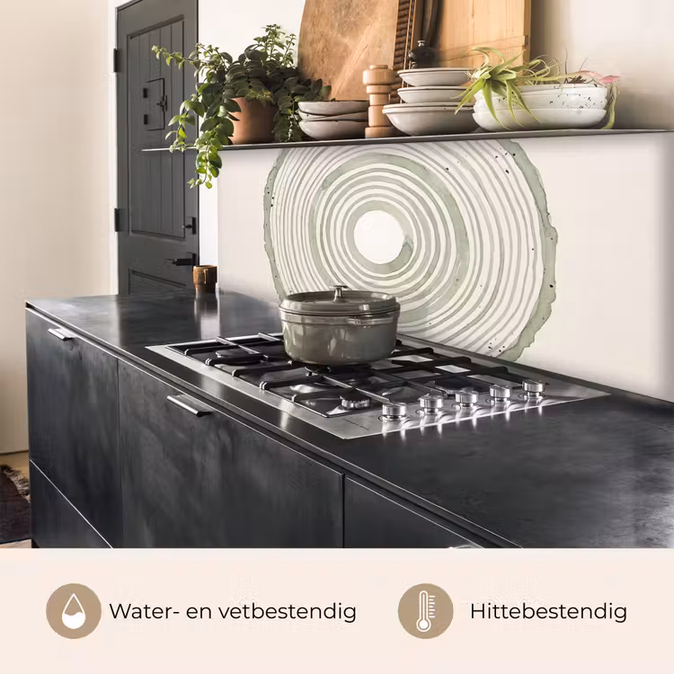 Keuken achterwand - Abstractie - Cirkels - Waterverf - Groen - Modern — 5