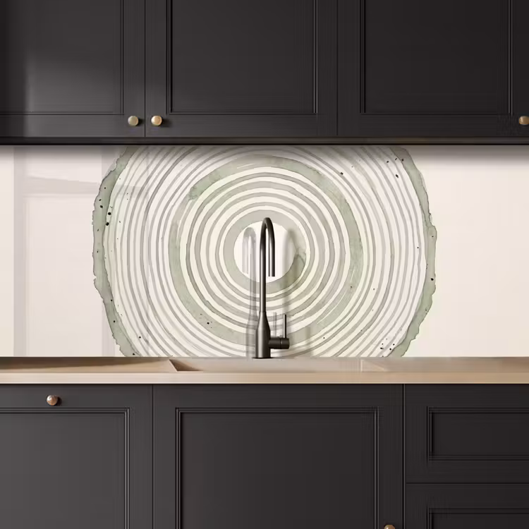 Keuken achterwand - Abstractie - Cirkels - Waterverf - Groen - Modern — 6
