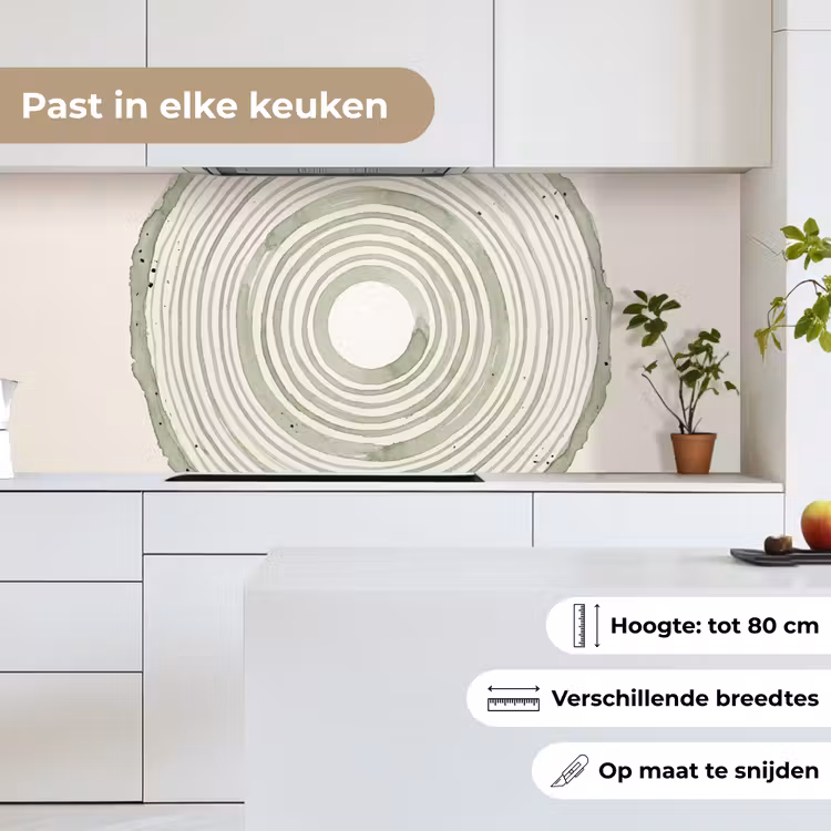 Keuken achterwand - Abstractie - Cirkels - Waterverf - Groen - Modern — 7