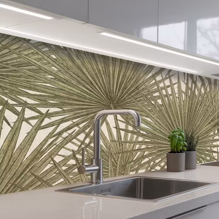 Keuken achterwand - Blad - Tropisch - Patroon - Natuur - Groen — 2