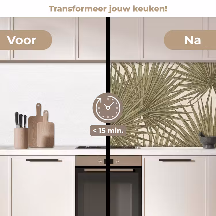 Keuken achterwand - Blad - Tropisch - Patroon - Natuur - Groen — 3