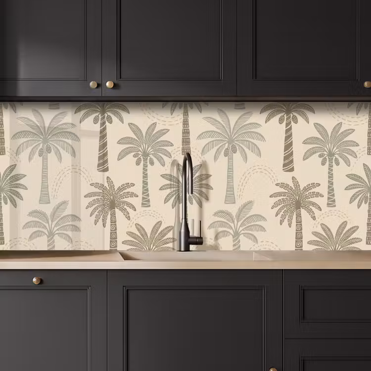 Keuken achterwand - Palmbomen - Patroon - Tropisch - Beige — 6
