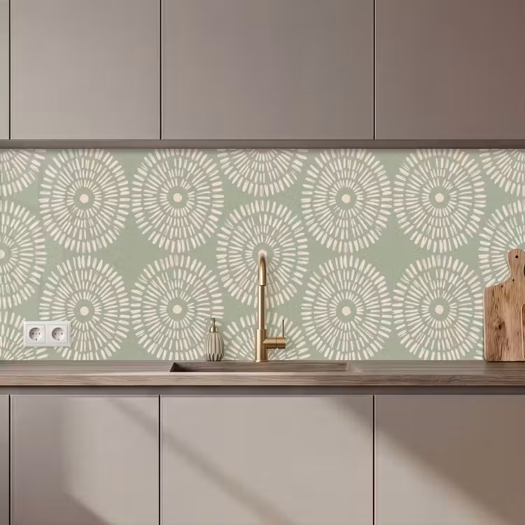 Keuken achterwand - Patroon - Cirkels - Abstract - Modern - Groen — 1