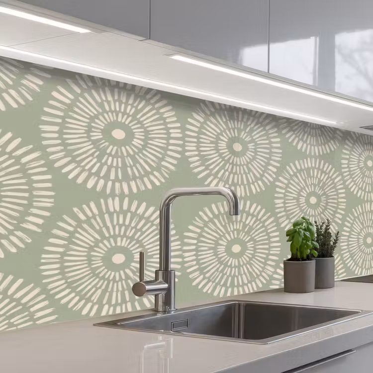 Keuken achterwand - Patroon - Cirkels - Abstract - Modern - Groen — 2