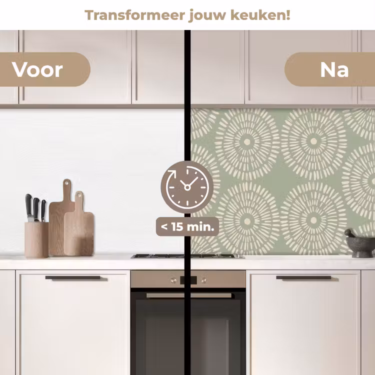 Keuken achterwand - Patroon - Cirkels - Abstract - Modern - Groen — 3