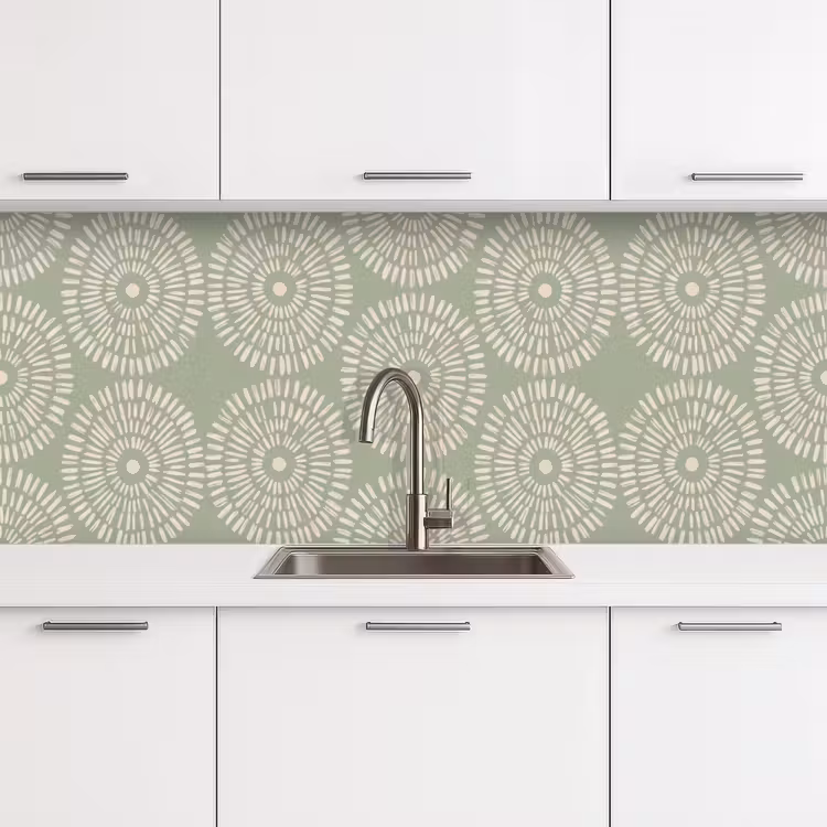 Keuken achterwand - Patroon - Cirkels - Abstract - Modern - Groen — 4