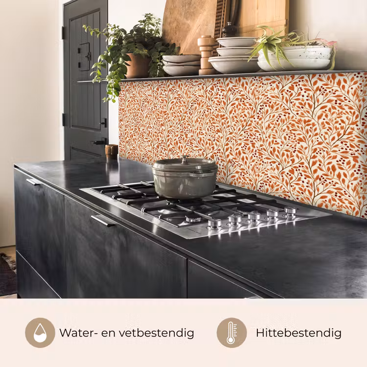 Keuken achterwand - Bladeren - Botanisch - Terracotta — 5