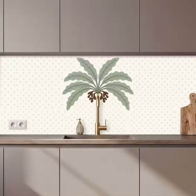 Keuken achterwand - Boom - Bladeren - Groen - Decoratief - Beige — 1