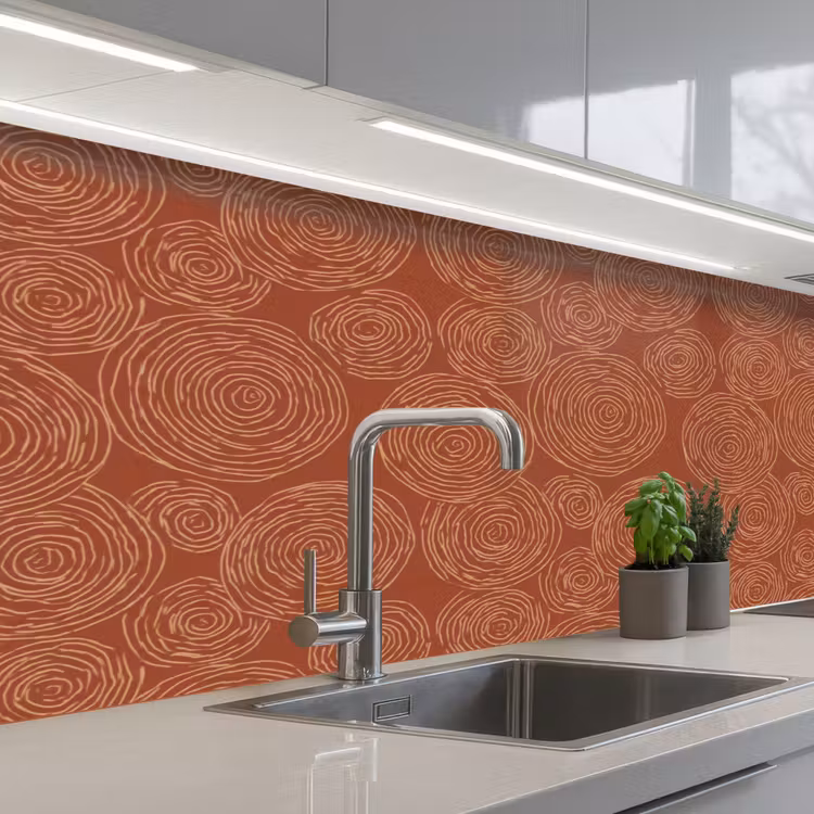 Keuken achterwand - Cirkels - Abstract - Artistiek - Terracotta — 2