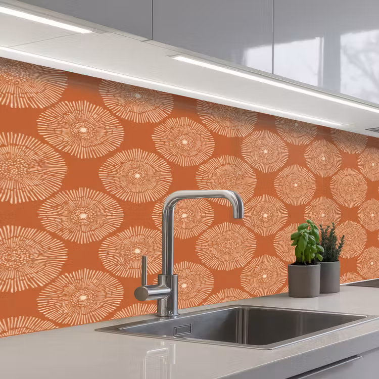 Keuken achterwand - Cirkels - Grafisch - Patroon - Terracotta — 2