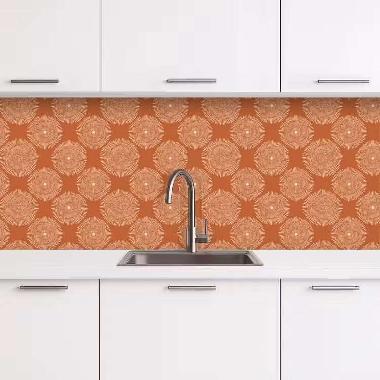Keuken achterwand - Cirkels - Grafisch - Patroon - Terracotta — 4