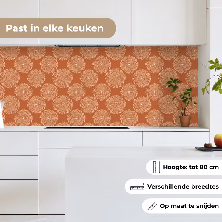 Keuken achterwand - Cirkels - Grafisch - Patroon - Terracotta — 7