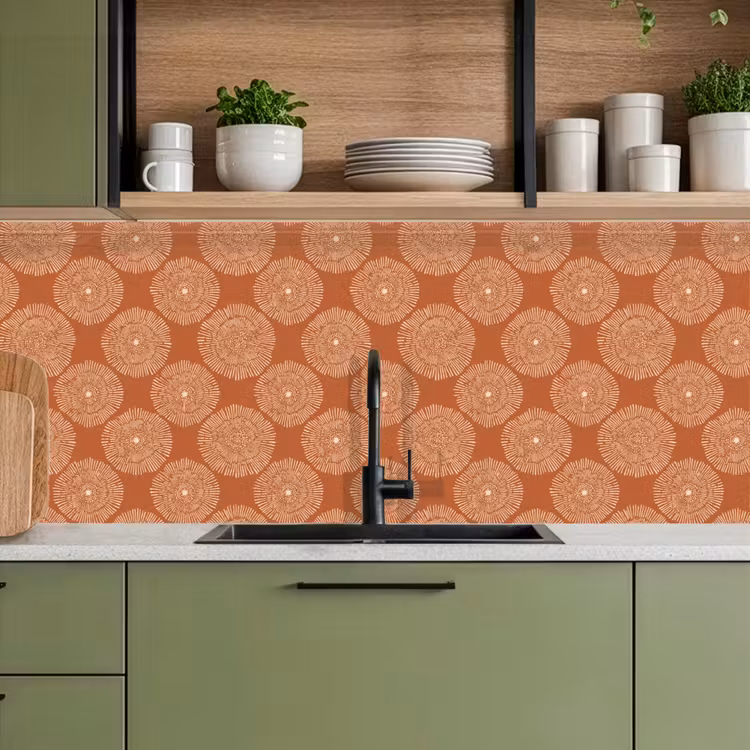 Keuken achterwand - Cirkels - Grafisch - Patroon - Terracotta — 8
