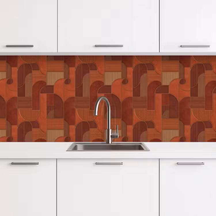 Keuken achterwand - Geometrisch - Abstract - Textuur - Bruin — 4