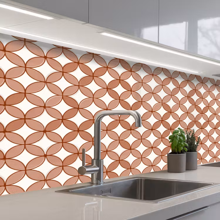 Keuken achterwand - Geometrisch - Cirkels - Modern - Terracotta — 2