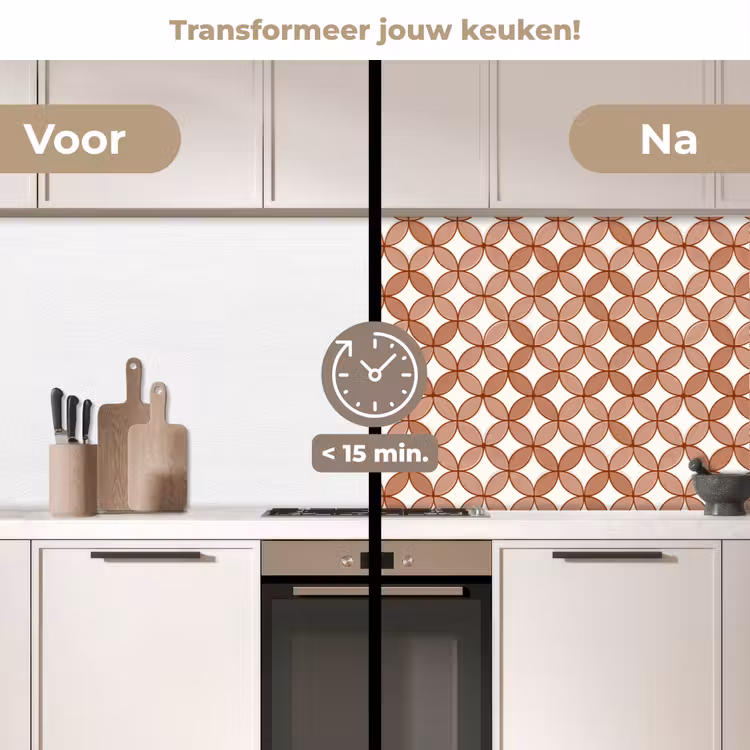 Keuken achterwand - Geometrisch - Cirkels - Modern - Terracotta — 3