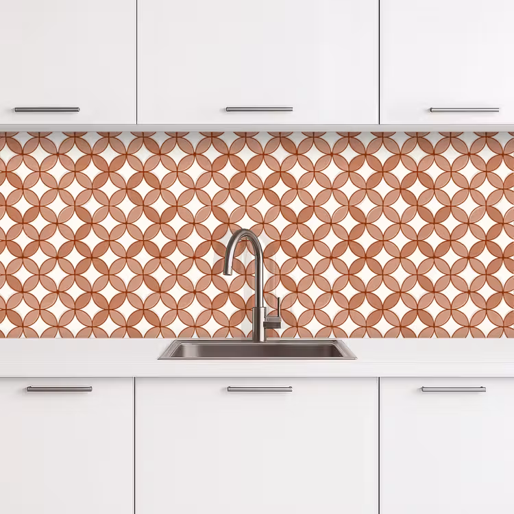 Keuken achterwand - Geometrisch - Cirkels - Modern - Terracotta — 4