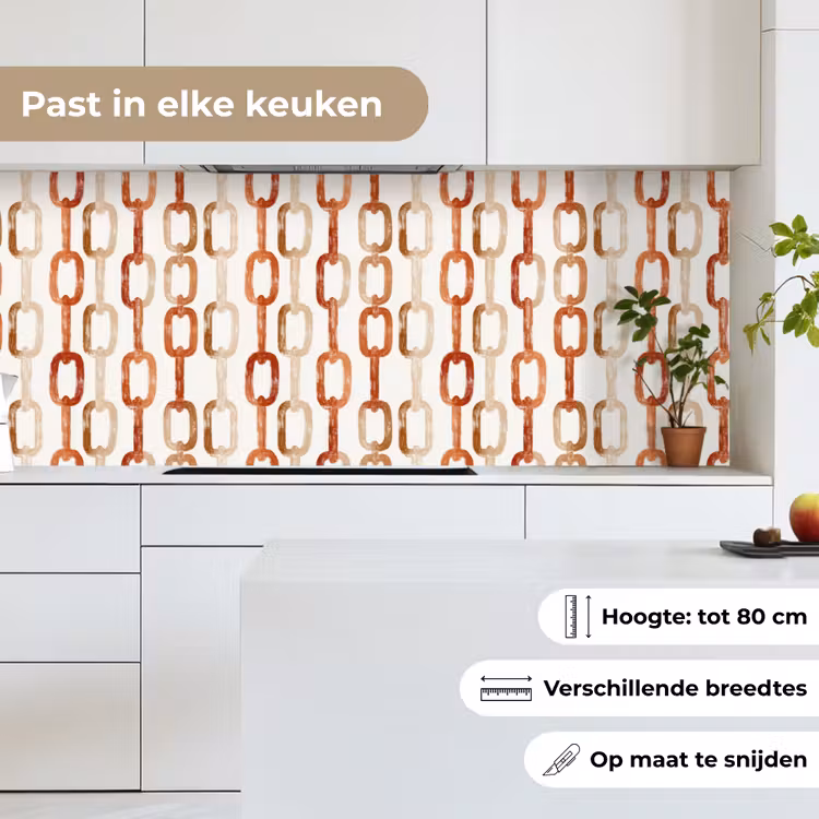 Keuken achterwand - Schakels - Patroon - Aquarel - Terracotta — 7