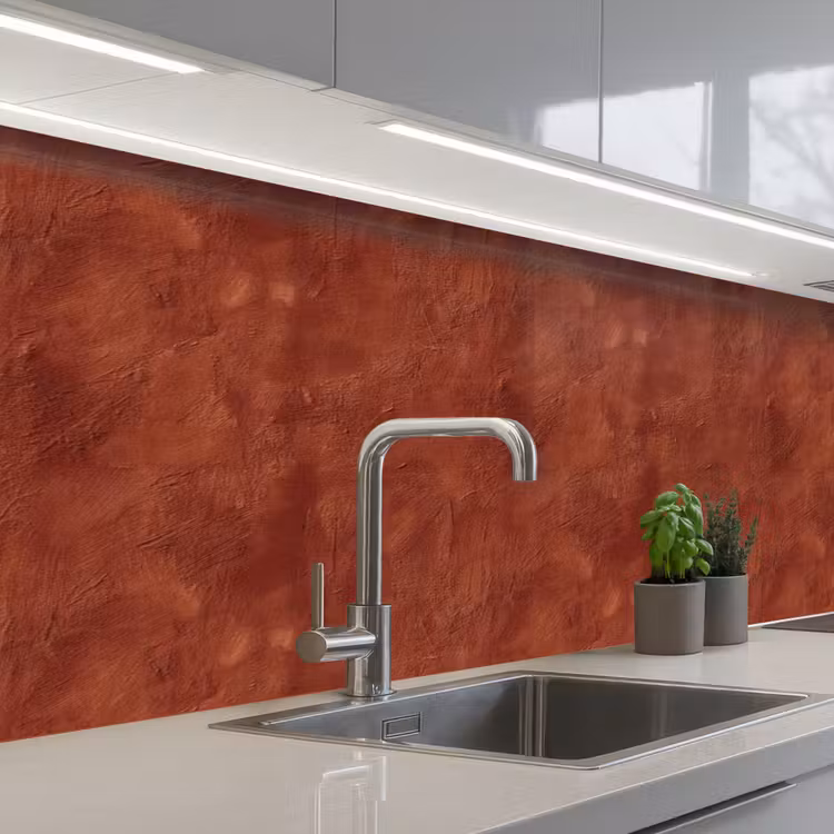 Keuken achterwand - Stucwerk - Textuur - Terracotta — 2