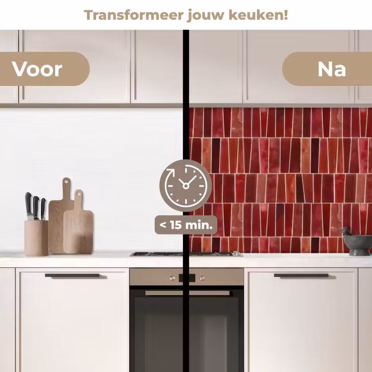 Keuken achterwand - Tegels - Modern - Structuur - Dieprood — 3