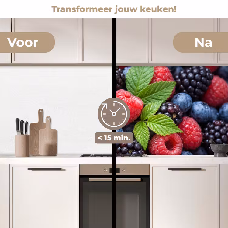 Keuken achterwand - Bessen - Vers - Waterdruppels - Kleurrijk - Eten — 3