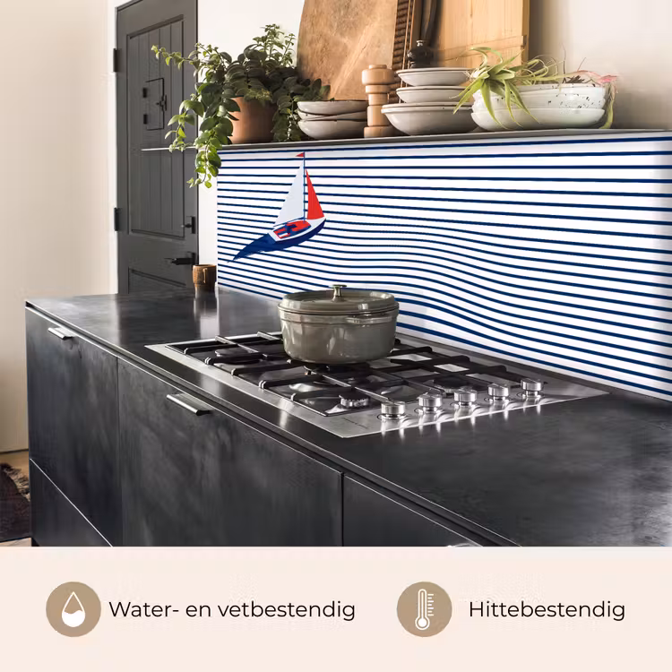 Keuken achterwand - Boot - Water - Abstract - Blauw — 5