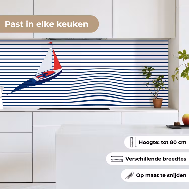 Keuken achterwand - Boot - Water - Abstract - Blauw — 7